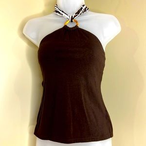 Michael Kors Halter Top with 100% Silk Scarf Tie Size Small
